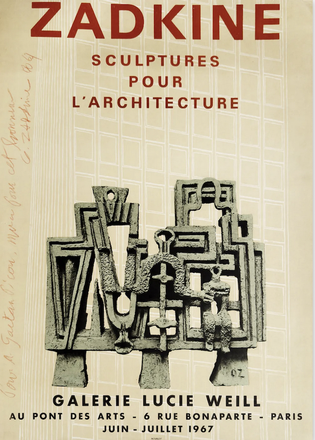 Zadkine-Exposition1967-galerieLWS-